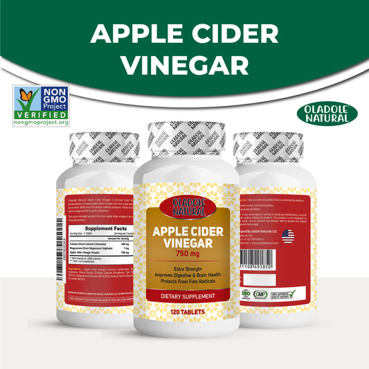 Oladole Natural Apple Cider Vinegar front and back