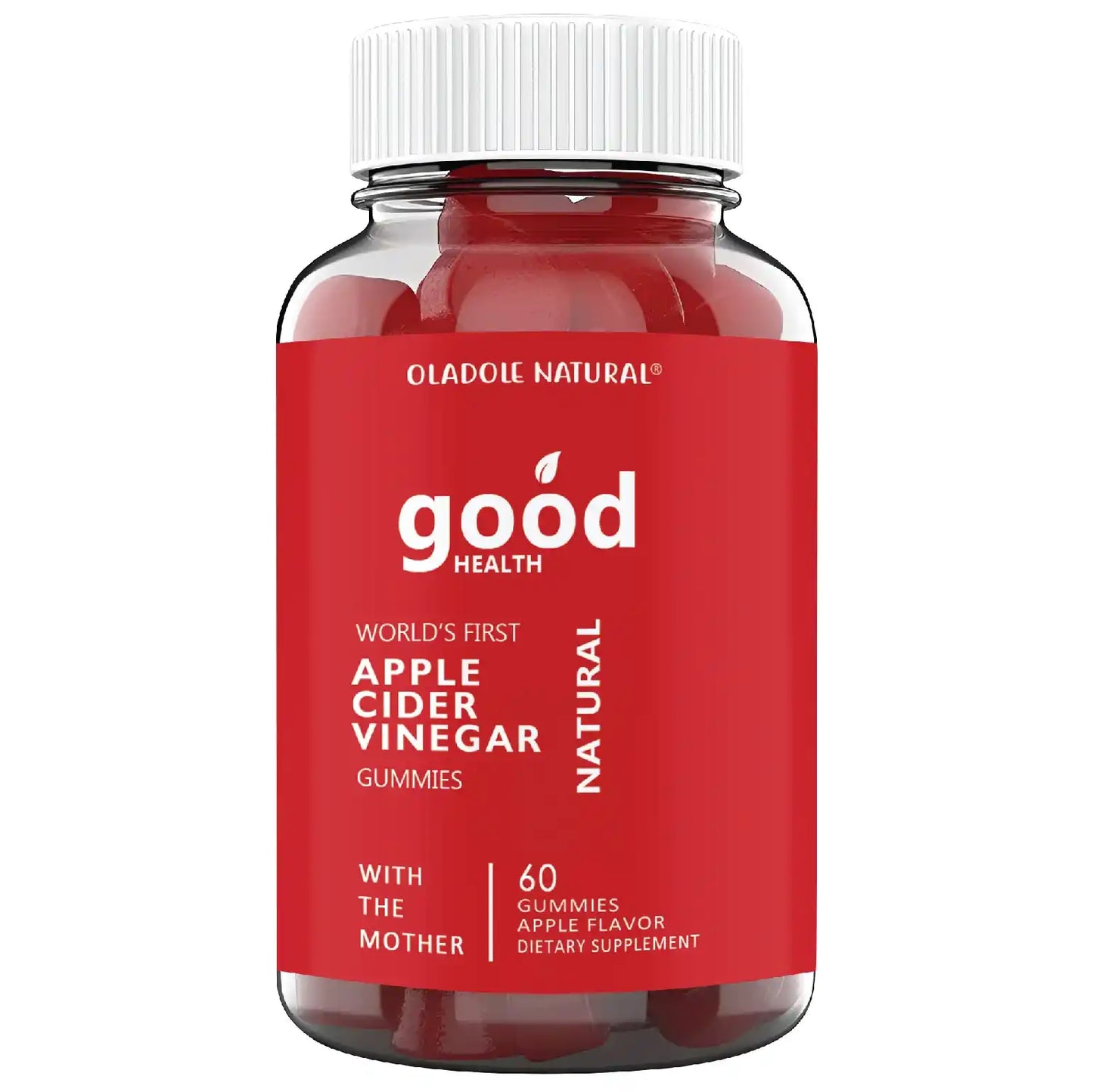 Oladole Natural Apple Cider Vinegar Gummy Apple Flavour 60 Gummies