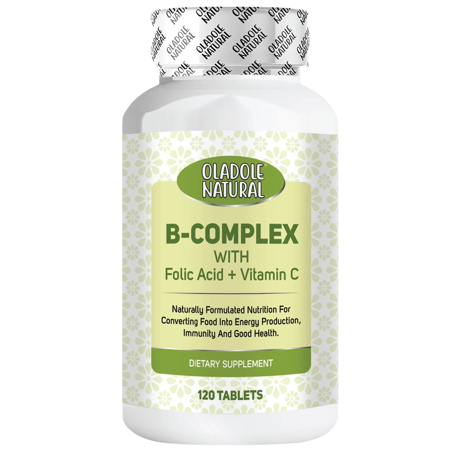 Oladole Natural B-Complex with Folic Acid + Vitamin C, 120 Tablets