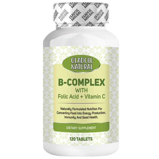 Oladole Natural B-Complex with Folic Acid + Vitamin C, 120 Tablets