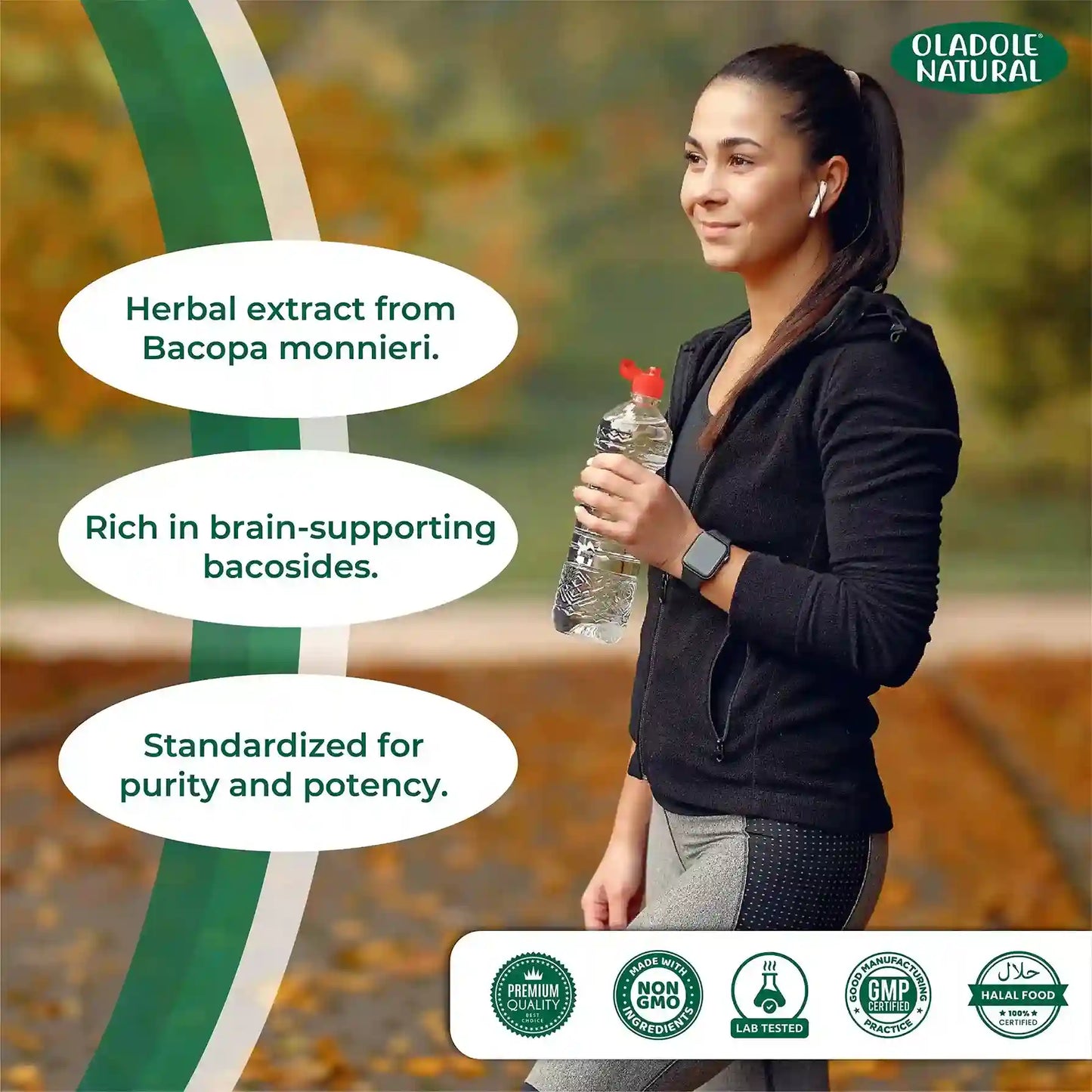 Oladole Natural Bacopa Premium Nootropic Monnieri 1000mg 120 Capsules