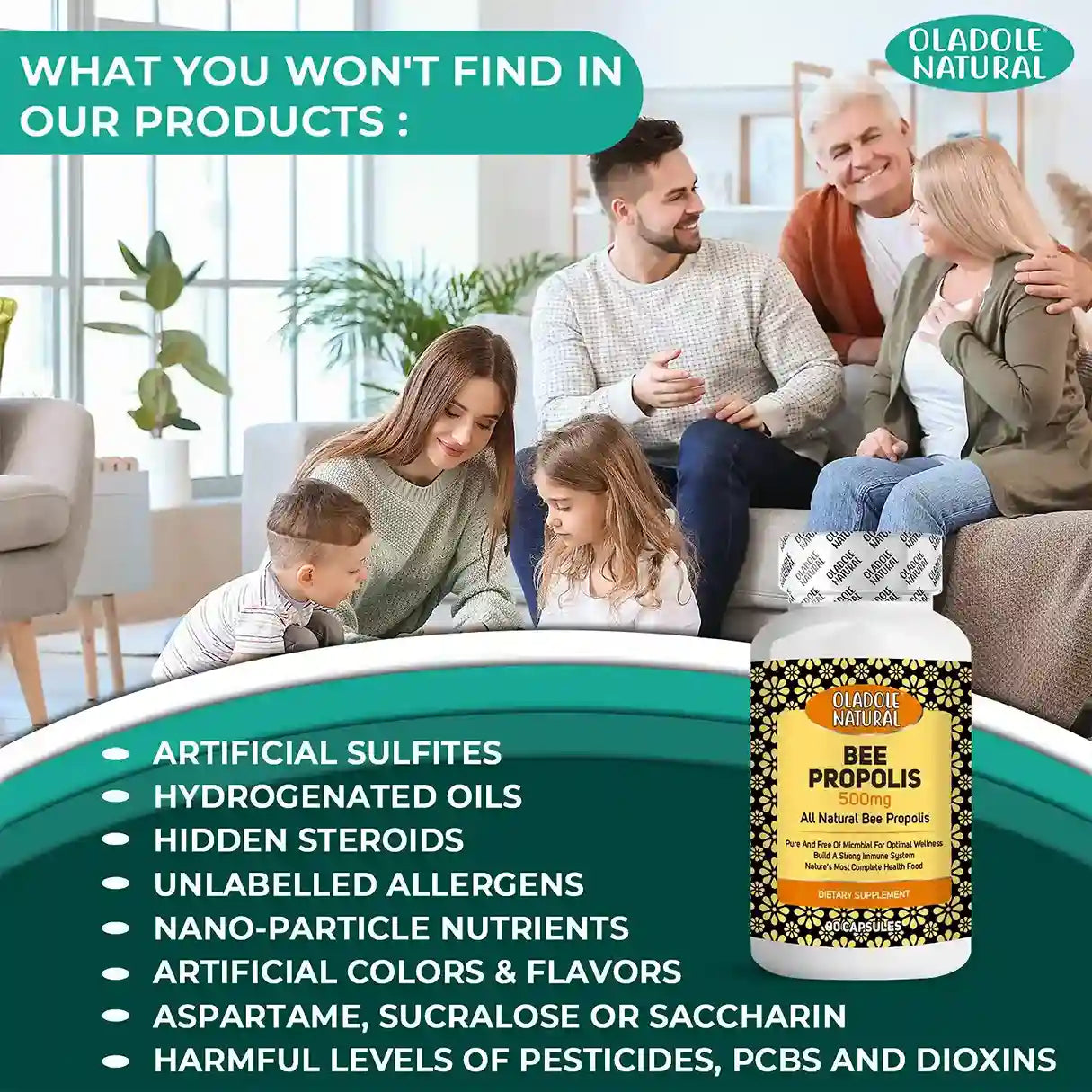 Oladole Natural Bee Propolis  500mg 90 Capsule