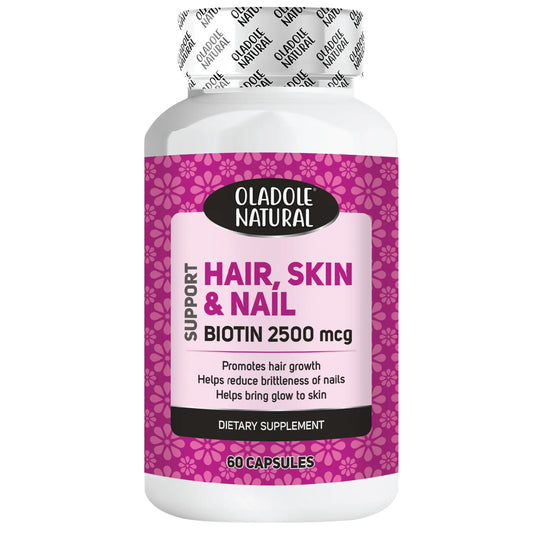 Oladole Natural Biotin Hair Skin & Nails 2500mcg 60 Capsule