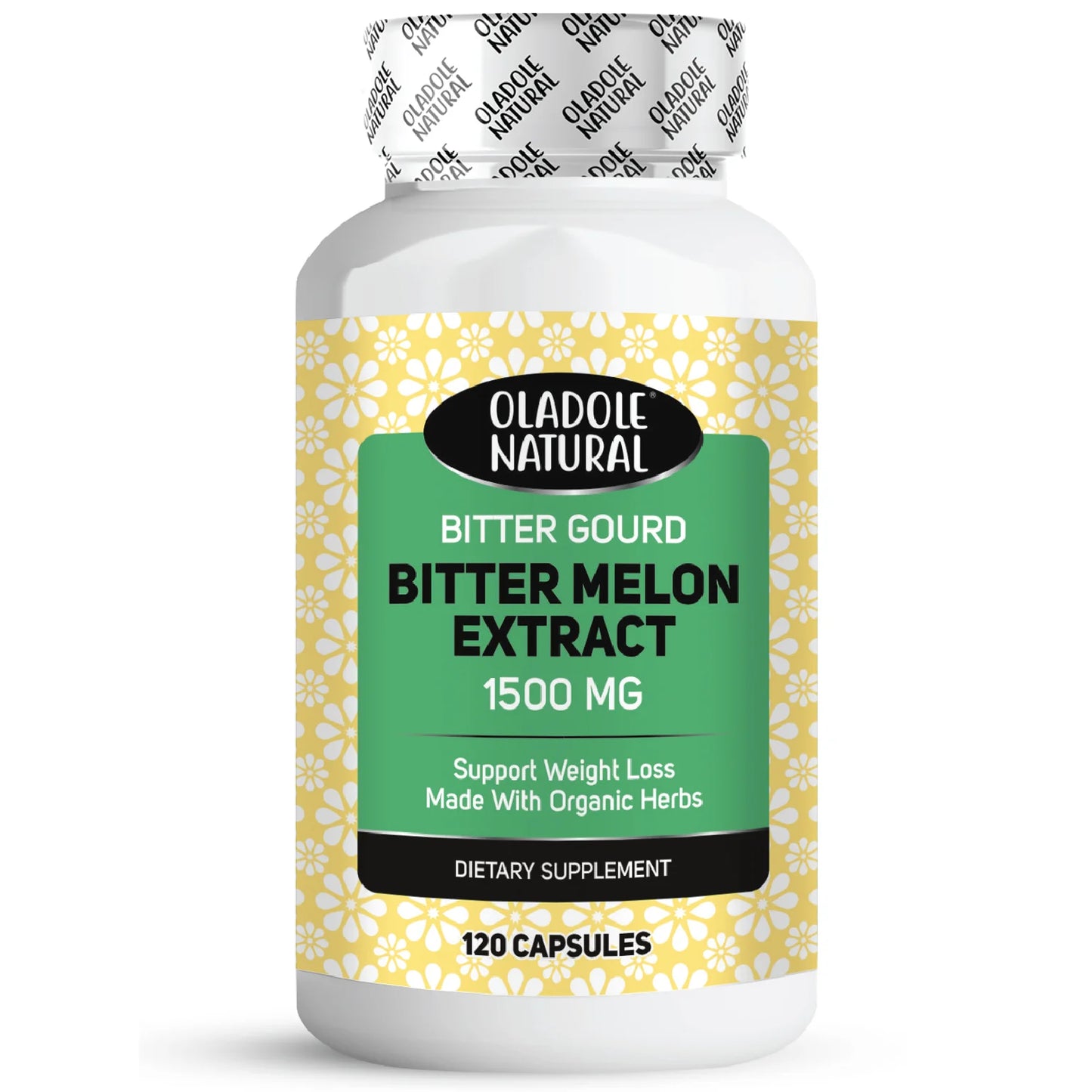 Oladole Natural Bitter Gourd Bitter Melon 1500mg 120 Veg Capsules