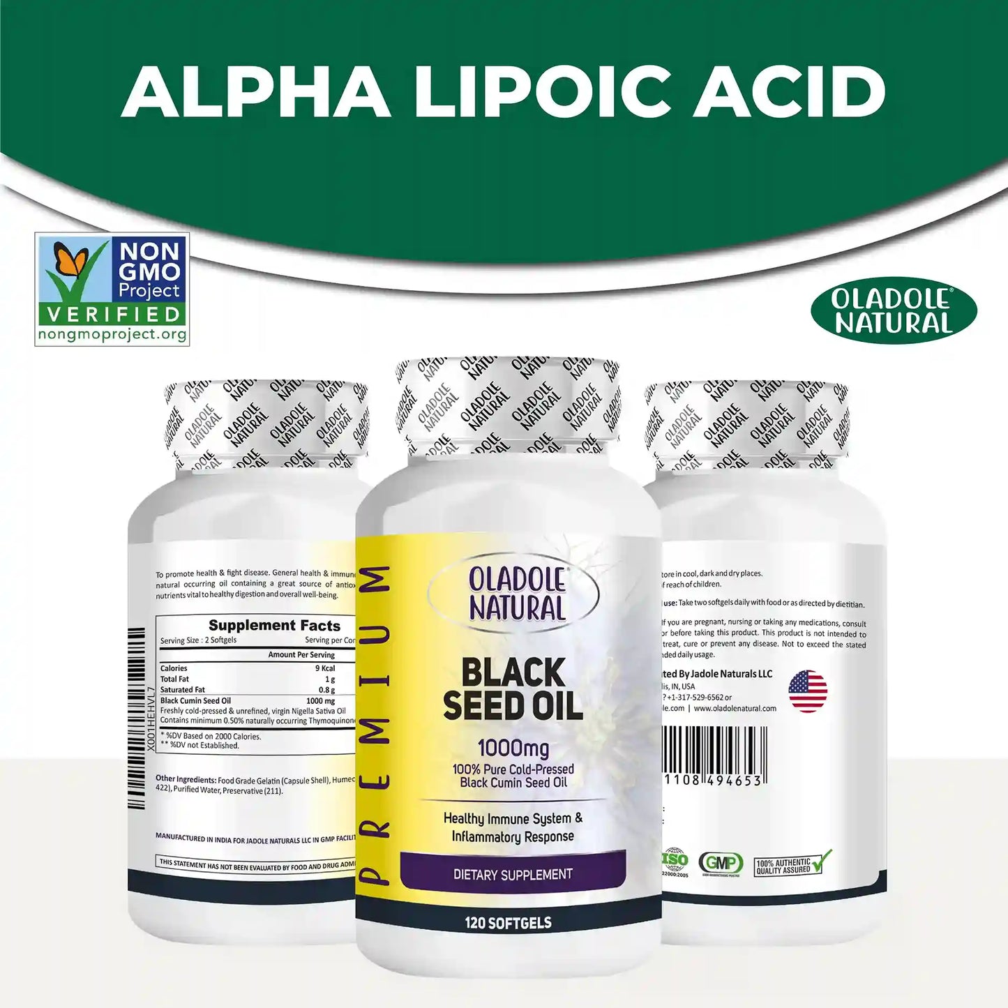 Oladole Natural Black Seed Oil 1000mg 120 Softgel