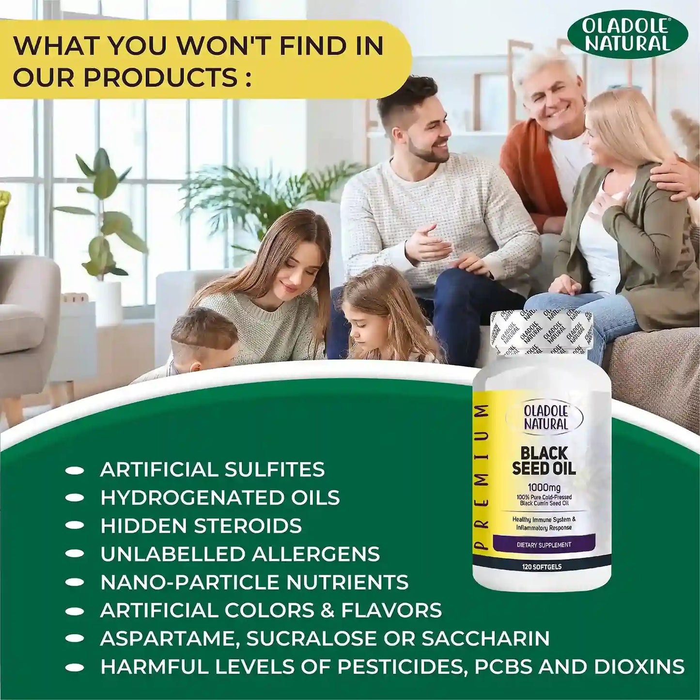 Oladole Natural Black Seed Oil 1000mg 120 Softgel