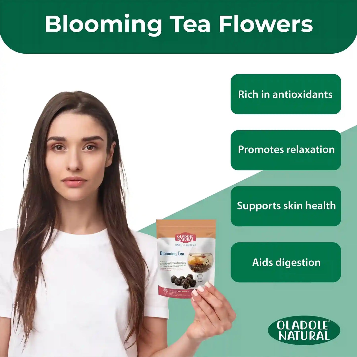Oladole Natural Blooming Tea Flowers 8 Pieces