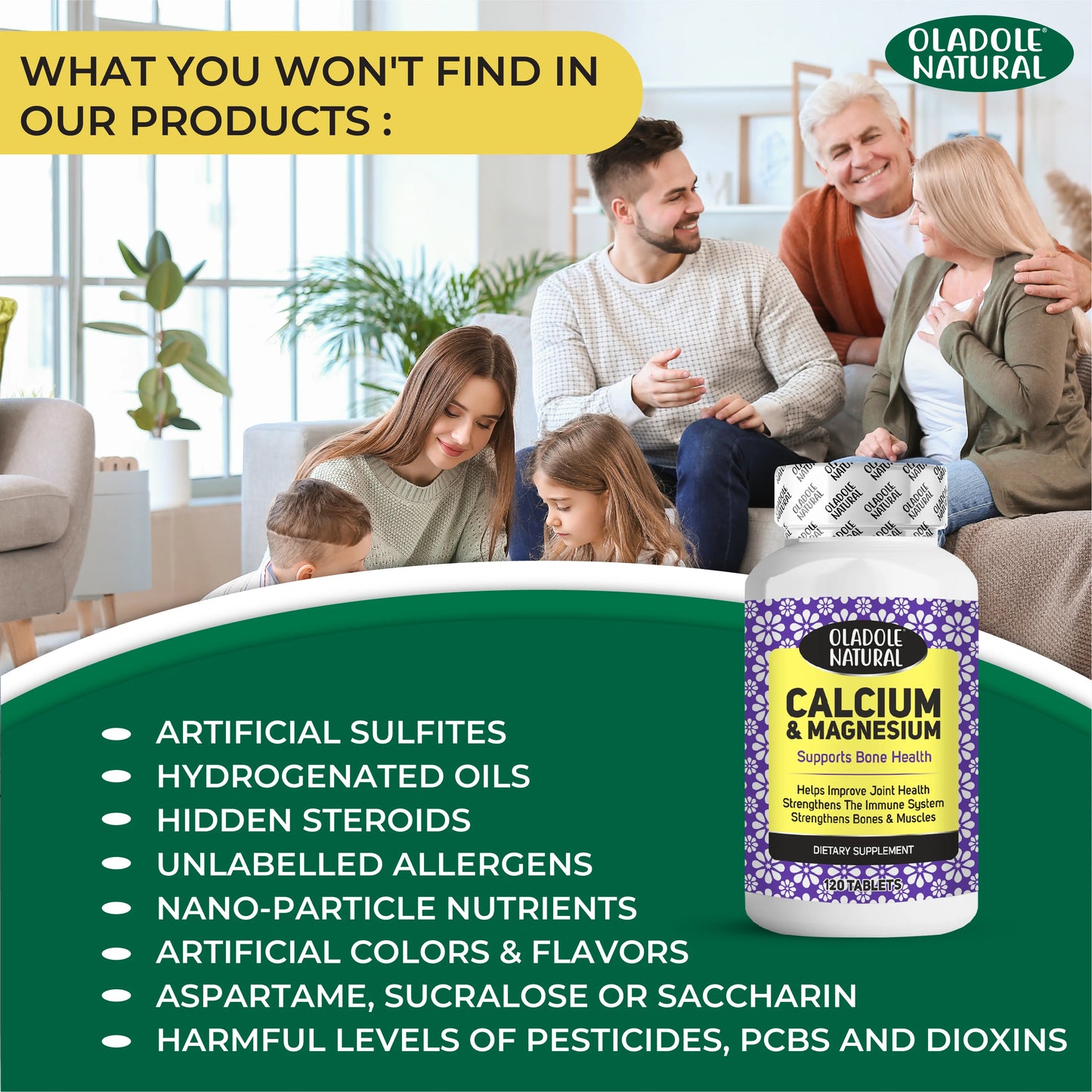 Oladole Natural Calcium & Magnesium Our Product Features