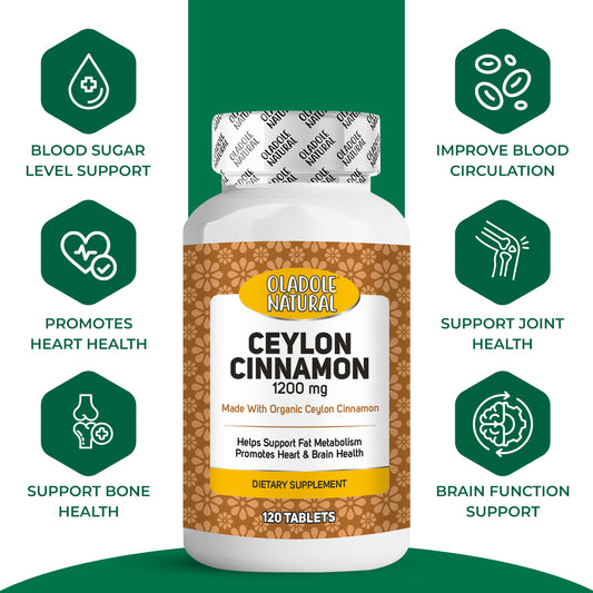 Oladole Natural Organic Ceylon Cinnamon 1200mg 120 Tablets