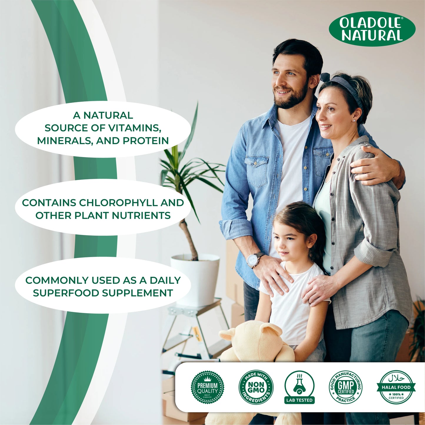 Oladole Natural Organic Chlorella 3000mg - 200 Tablets