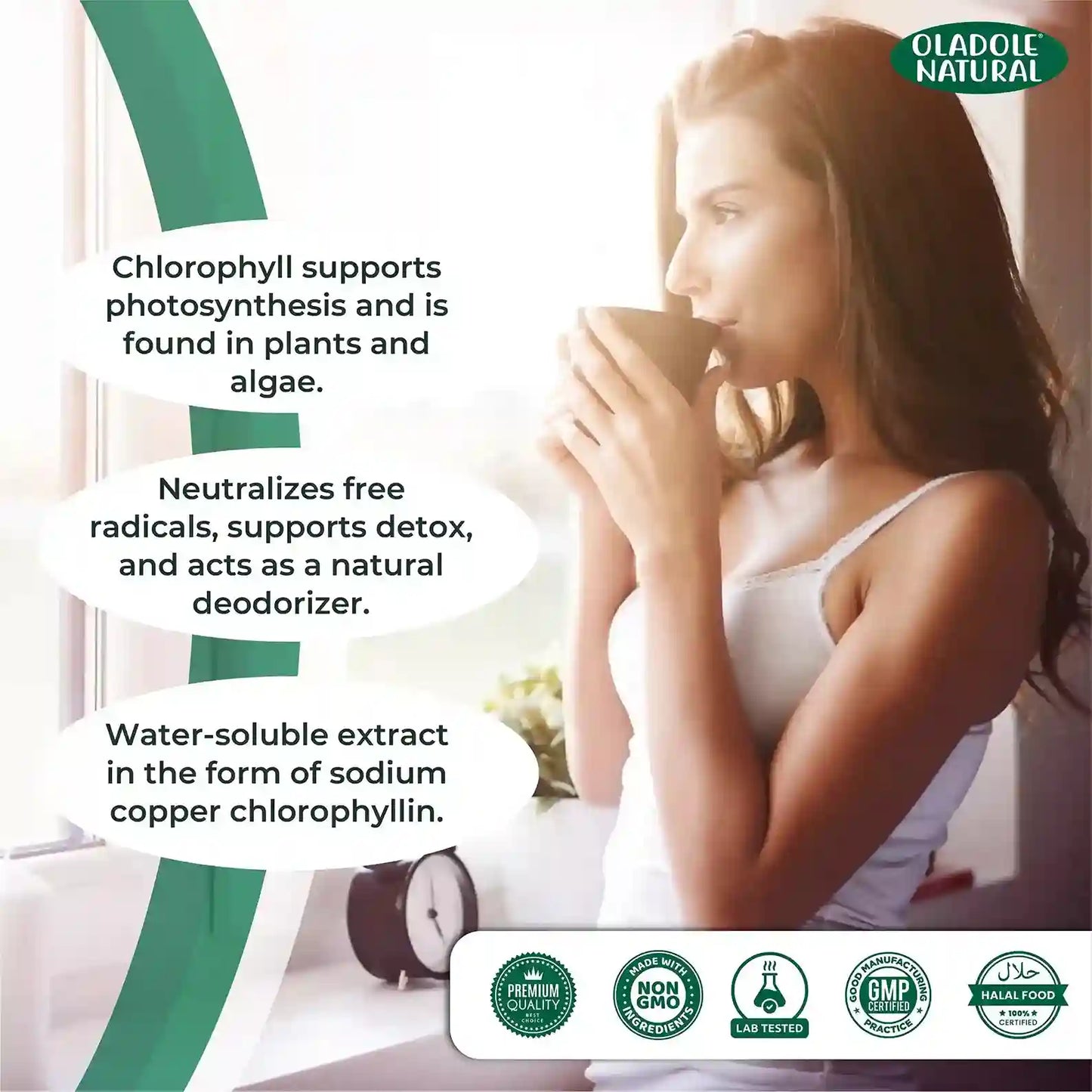 Oladole Natural Liquid Chlorophyll Mint Flavor 300ml