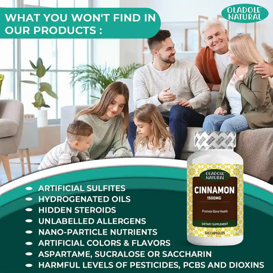 Oladole Natural Cinnamon 1500mg 120 Capsules
