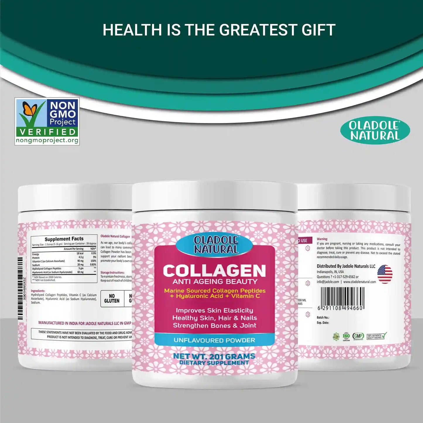 Oladole Natural Collagen Peptides Powder 201g