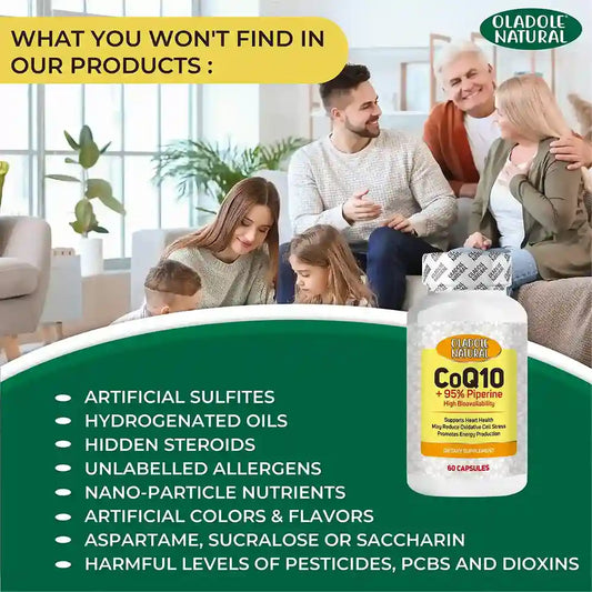 Oladole Natural CoQ10 + 95% Piperine 200mg 60 Capsules