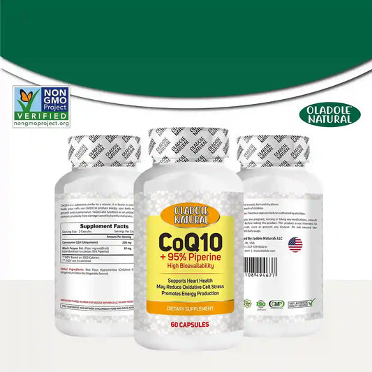 Oladole Natural CoQ10 + 95% Piperine 200mg 60 Capsules