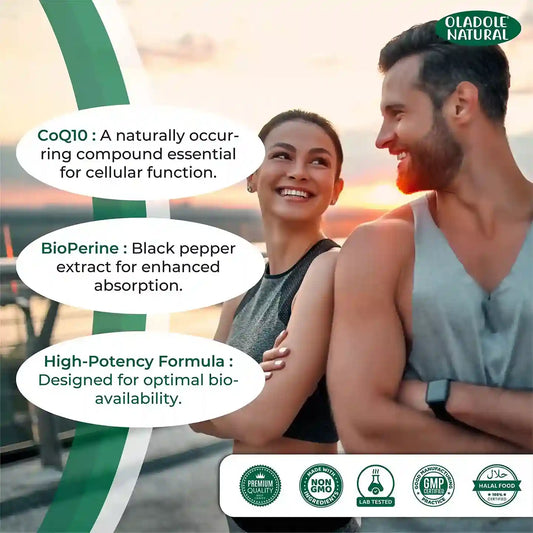 Oladole Natural CoQ10 + 95% Piperine 200mg 60 Capsules