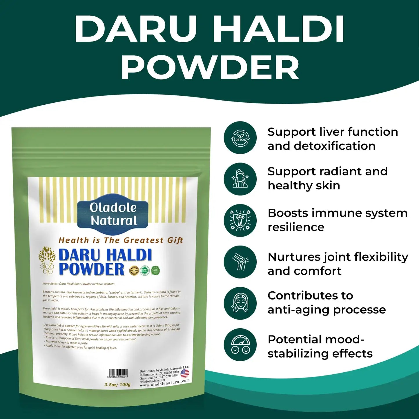 Oladole Natural Daru Haldi Powder 100 g