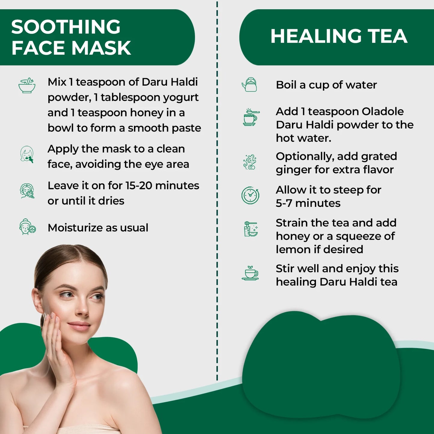 Oladole Natural Daru Haldi Powder Using 