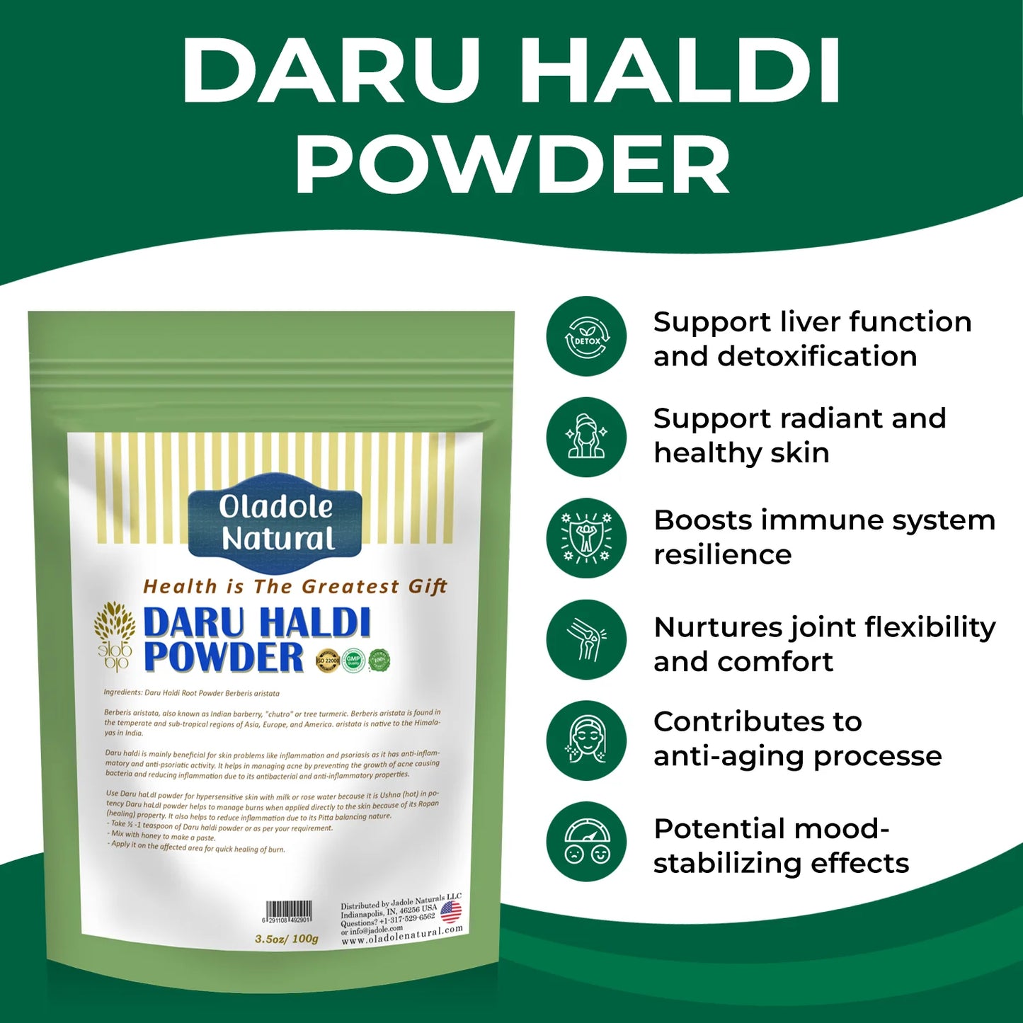 Oladole Natural Daru Haldi Powder Benefits
