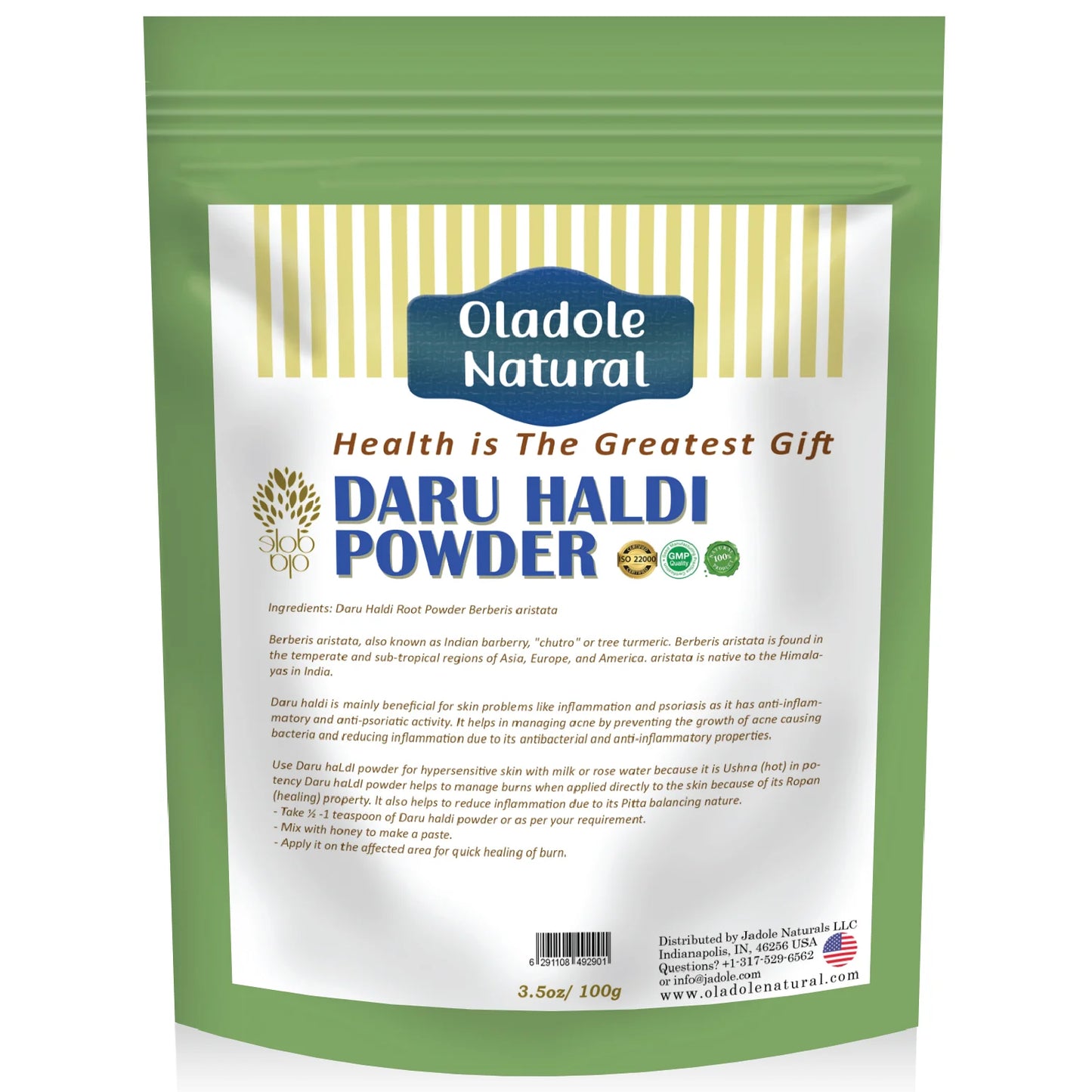 Oladole Natural Daru Haldi Powder 100 g