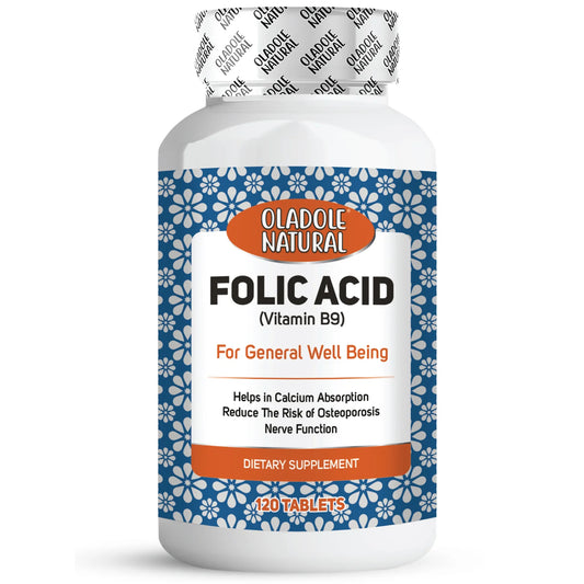 Oladole Natural Folic Acid (Vitamin B9) 1000mcg 120 Tablets