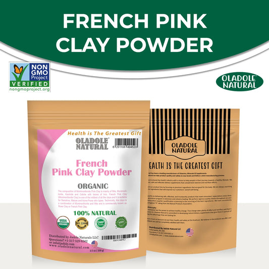 Oladole Natural French Pink Clay Powder Front And Back 