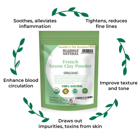 Oladole Natural French Green Clay Powder  Benefits 