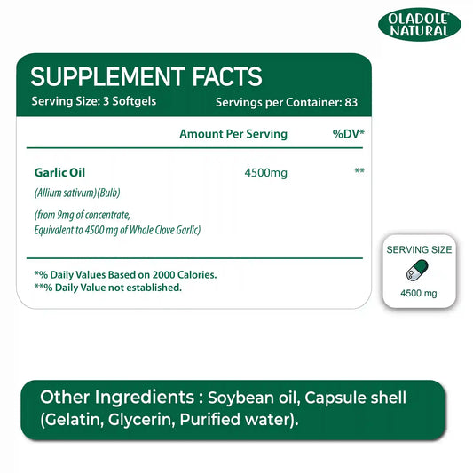 Oladole Natural Garlic Extract 1000 Mg 120 Capsules