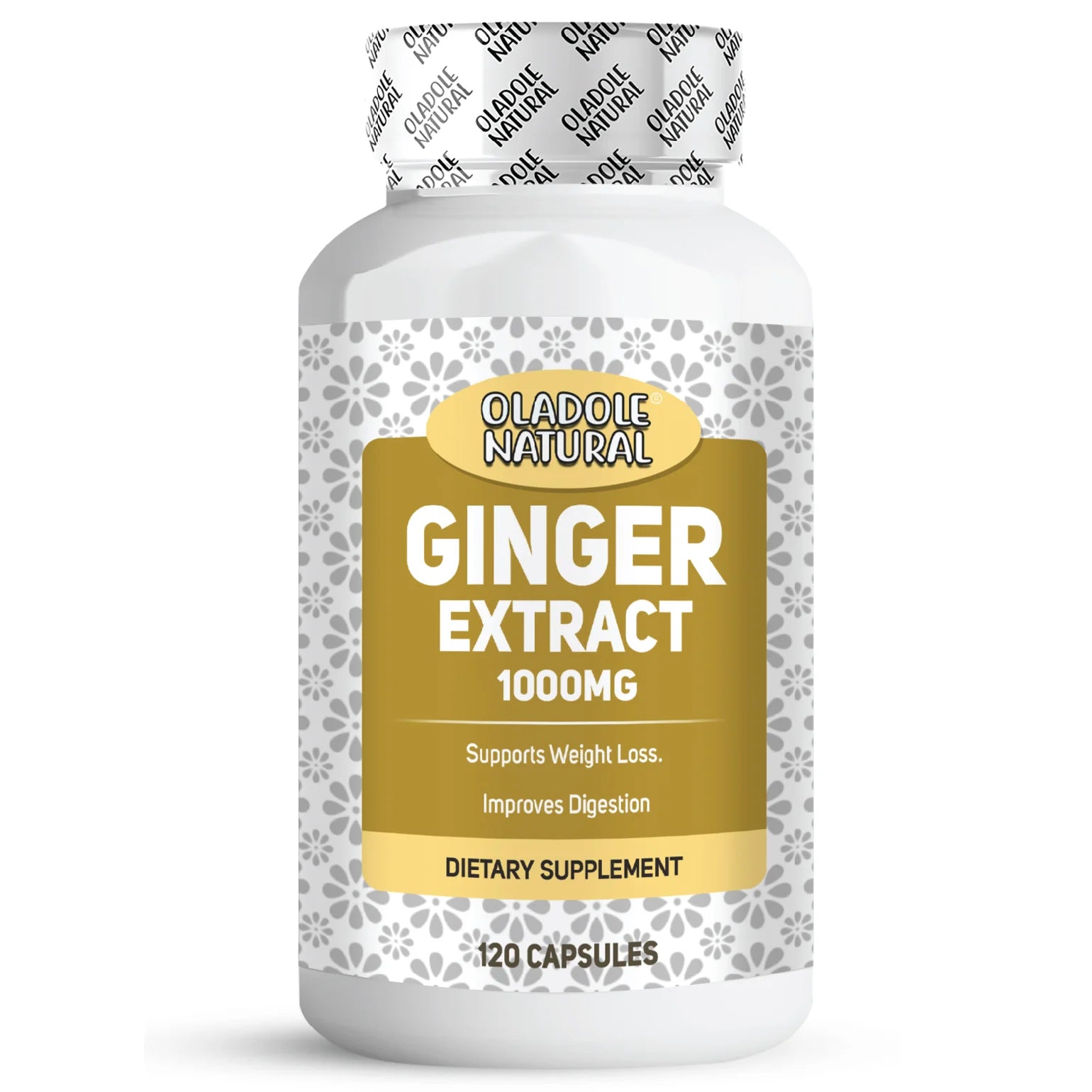 Oladole Natural Ginger Root Extract Supplement 1000 mg 120 Capsules