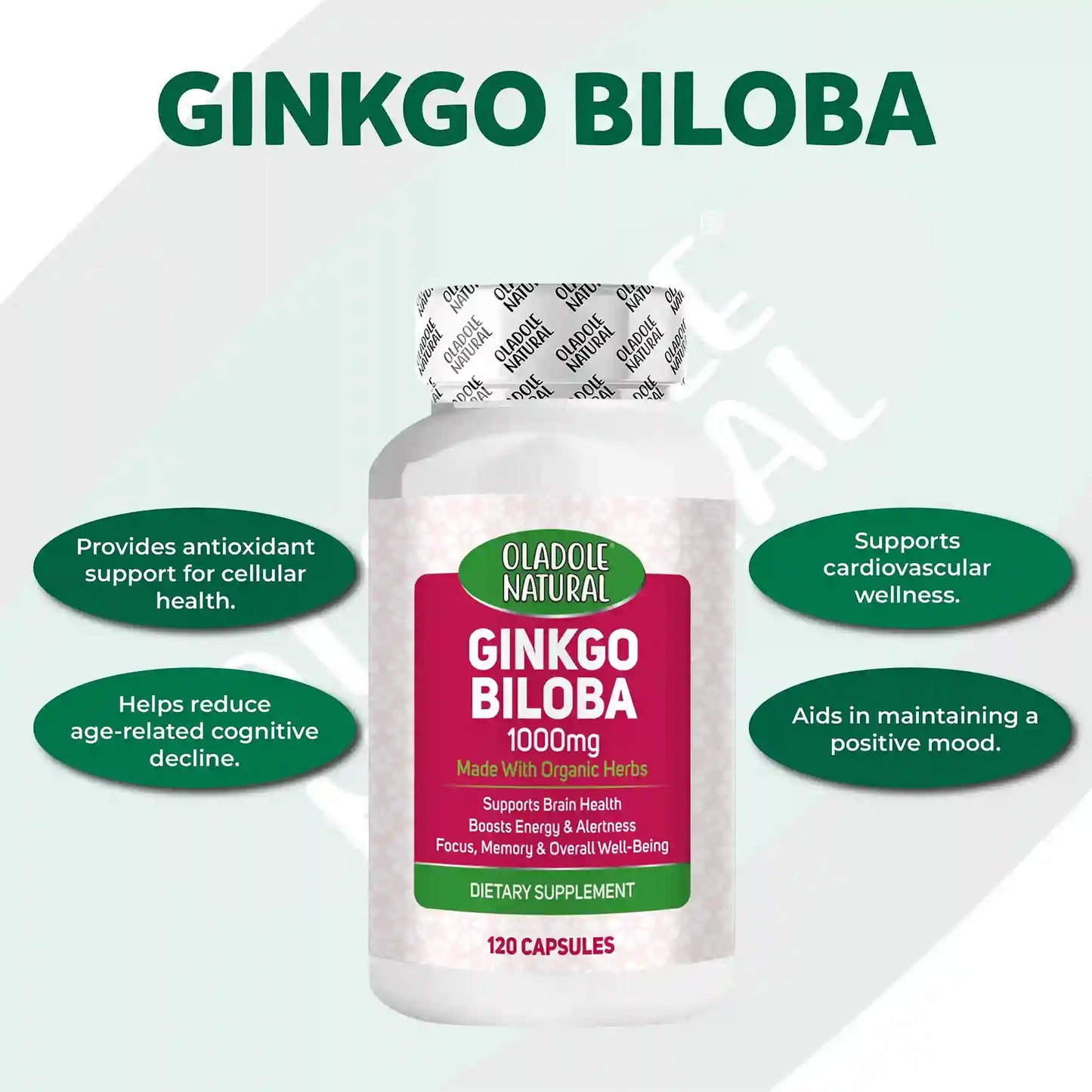 Oladole Natural Ginkgo Biloba 1000mg 120 Capsules