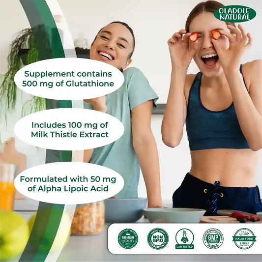Oladole Natural Glutathione- 500mg (60 Tablets)