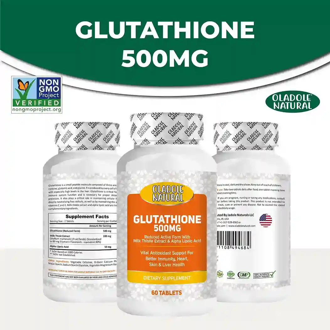 Oladole Natural Glutathione- 500mg (60 Tablets)