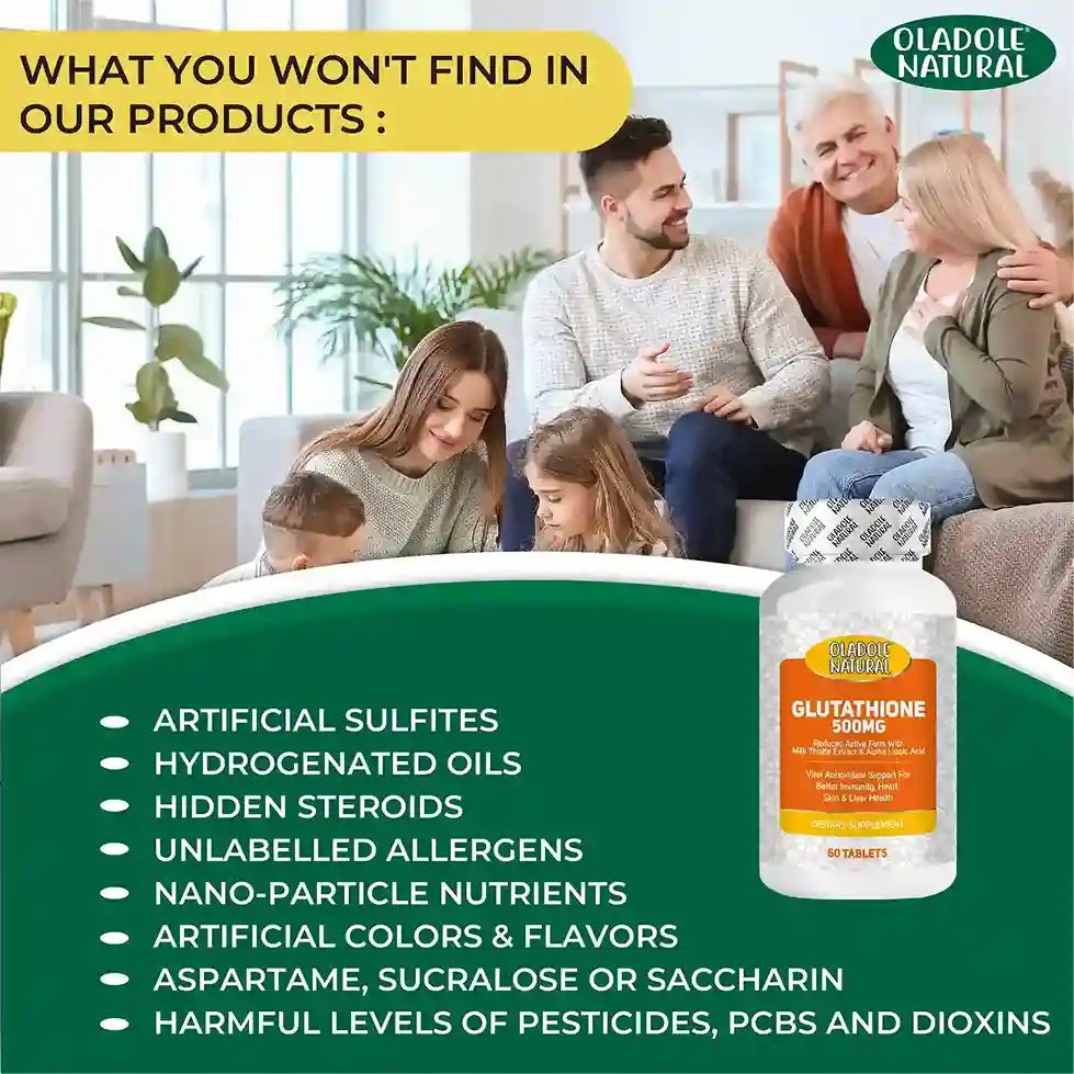 Oladole Natural Glutathione- 500mg (60 Tablets)