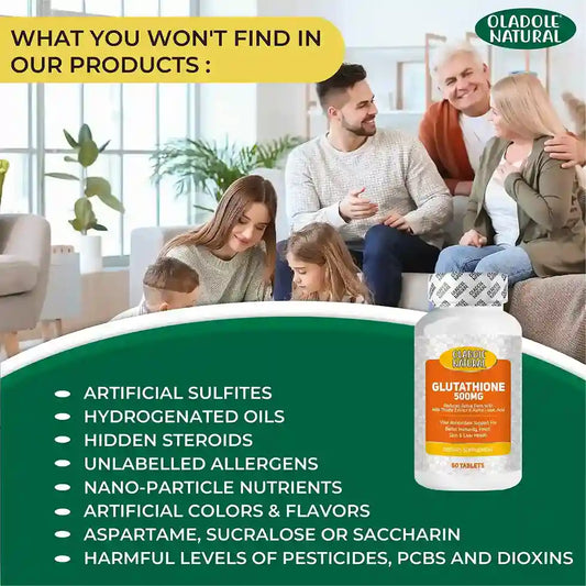 Oladole Natural Glutathione- 500mg (60 Tablets)