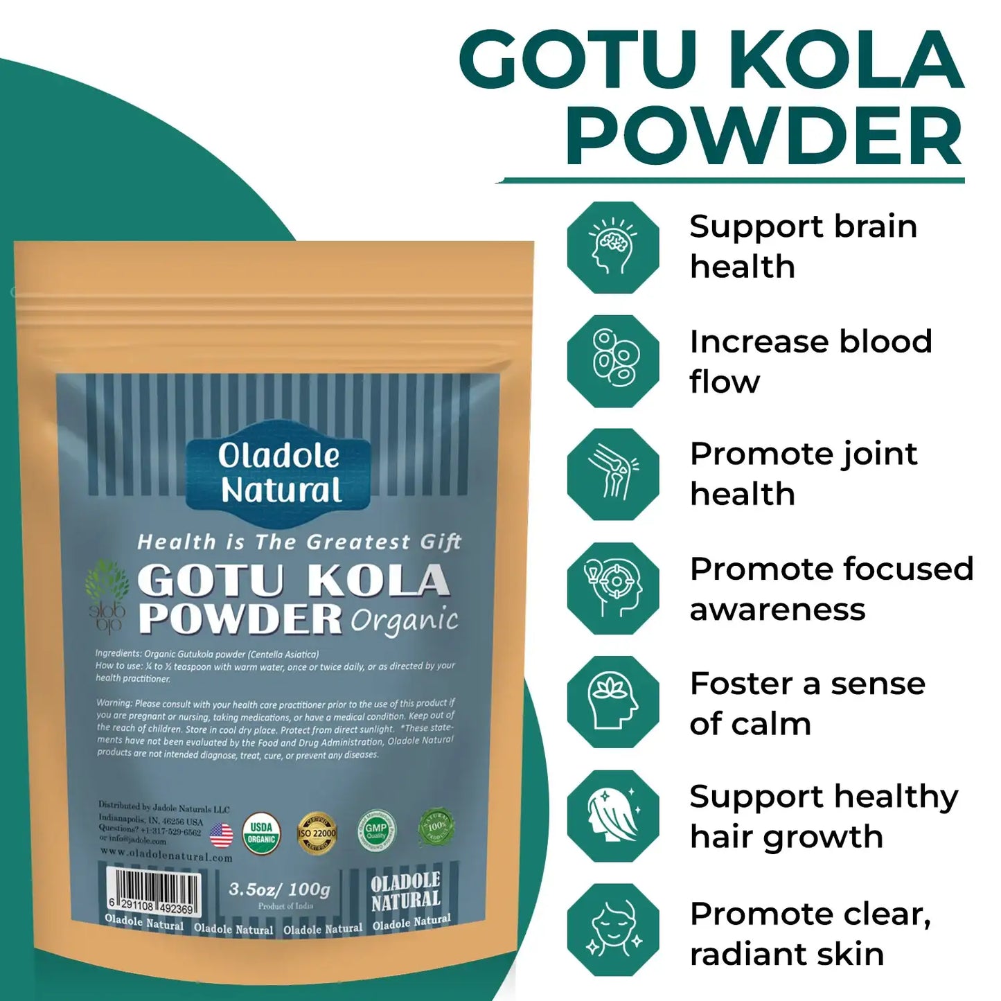 Oladole Natural Gotu Kola Powder 100g