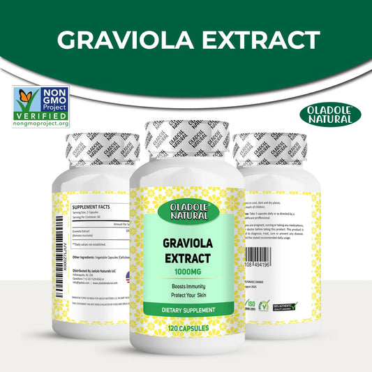 Oladole Natural Graviola Extract 1000mg 120 Capsules