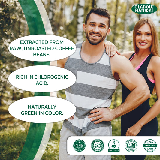Oladole Natural Green Coffee Bean 1000mg, 120 Capsules