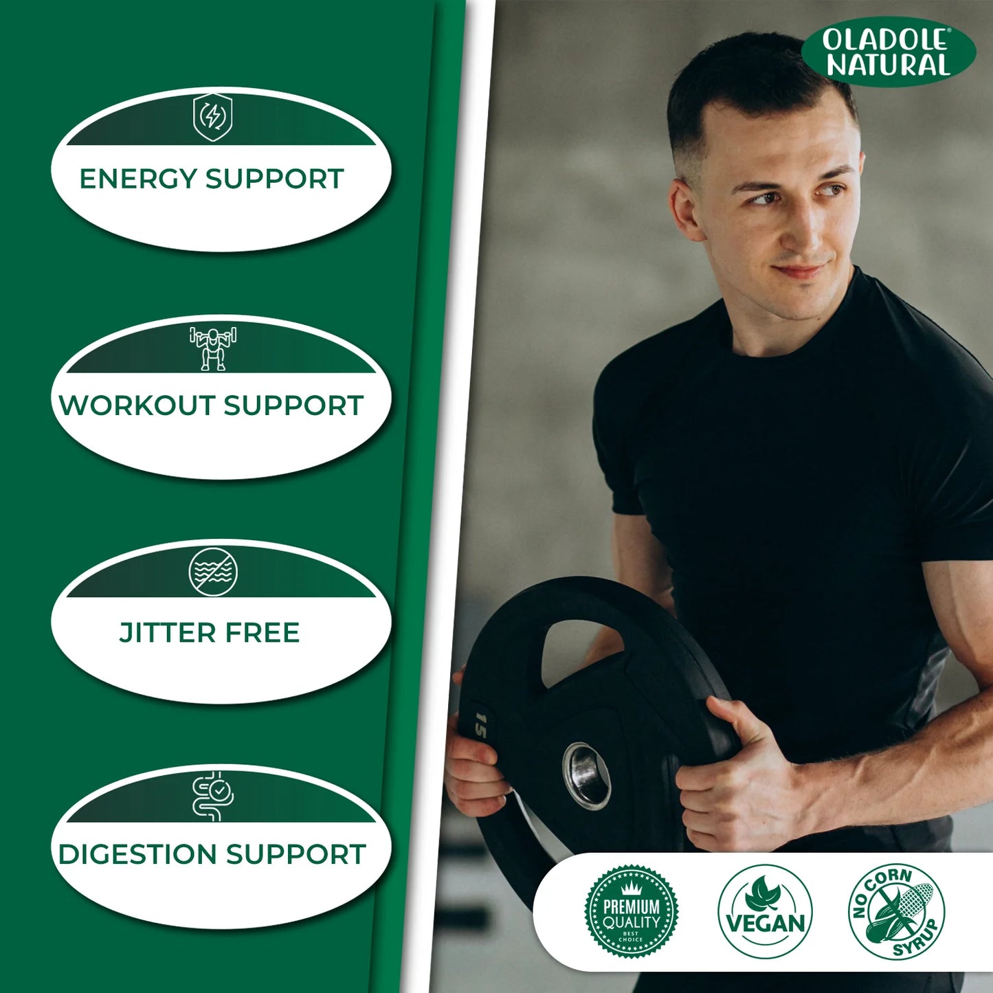 Oladole Natural Green Coffee Bean 1000mg, 120 Capsules