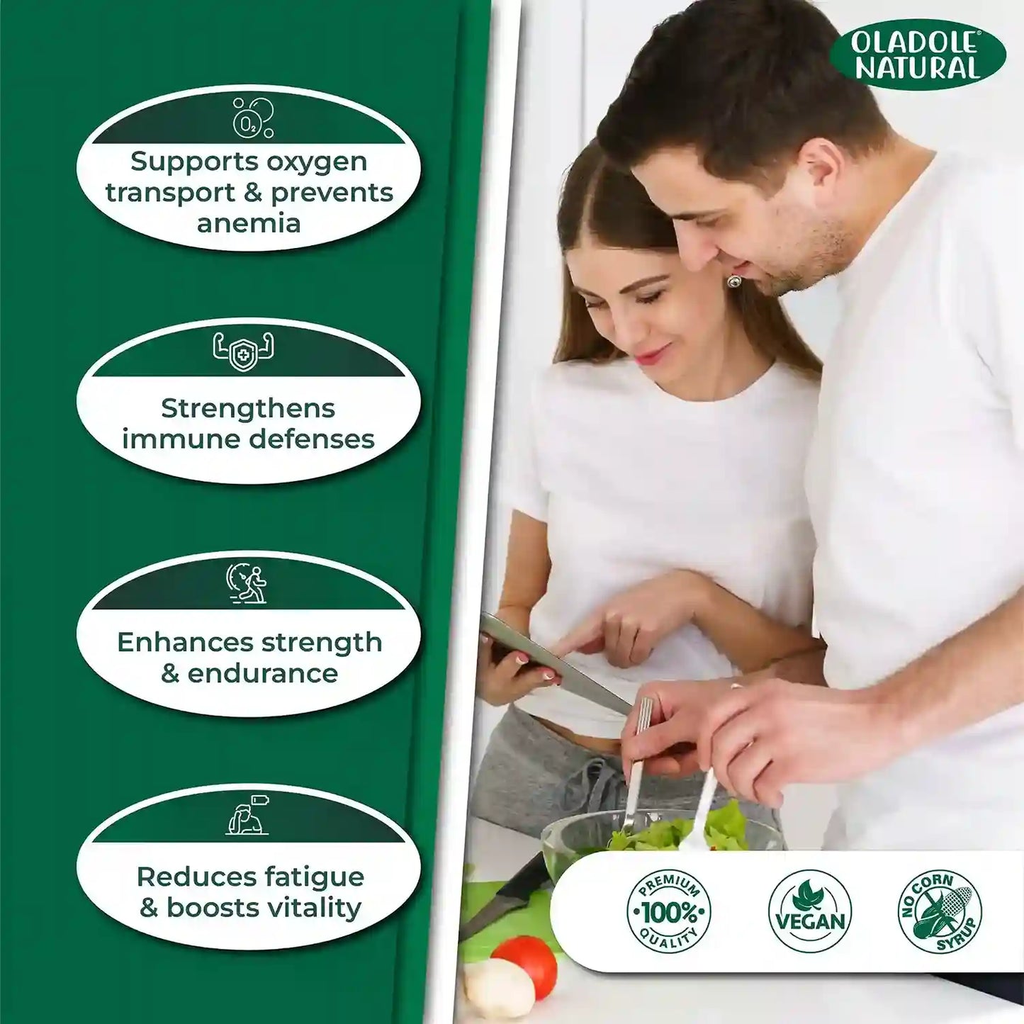 Oladole Natural Iron Supplement 45 mg 100 Tablets
