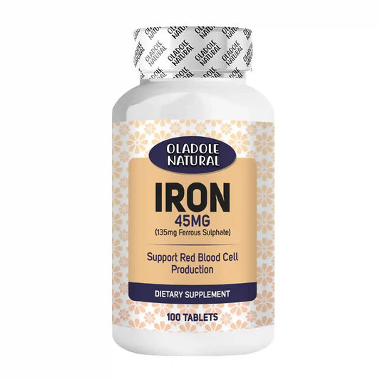 Oladole Natural Iron Supplement 45 mg 100 Tablets