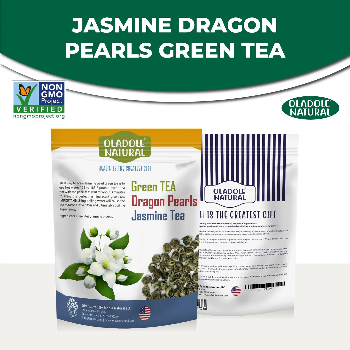 Oladole Natural Jasmine Dragon Pearls Green Tea 100g