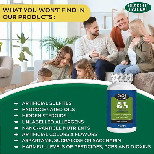 Oladole Natural Glucosamine with Chondroitin, MSM Advanced Joint Health 90 Tablets
