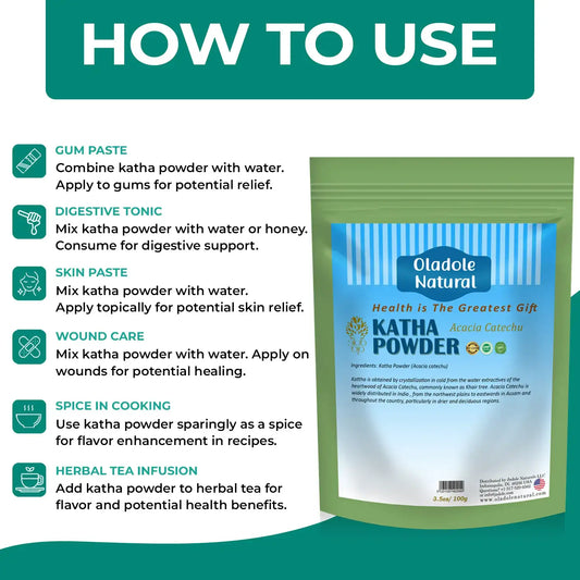 Oladole Natural Pure Katha Powder 100g