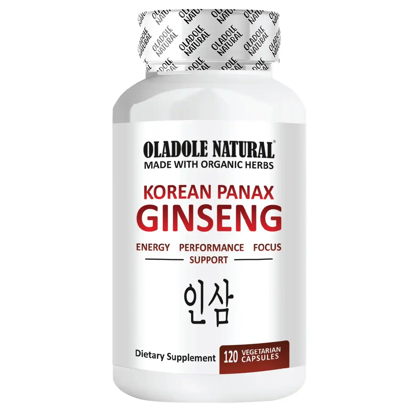 Oladole Natural Korean Red Panax Ginseng 500mg 120 Capsules