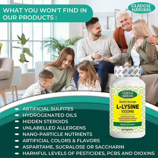 Oladole Natural L-Lysine 1000mg 100 Tablets