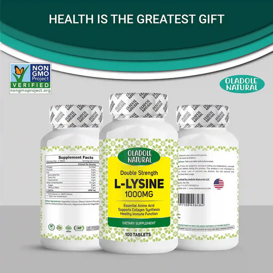 Oladole Natural L-Lysine 1000mg 100 Tablets