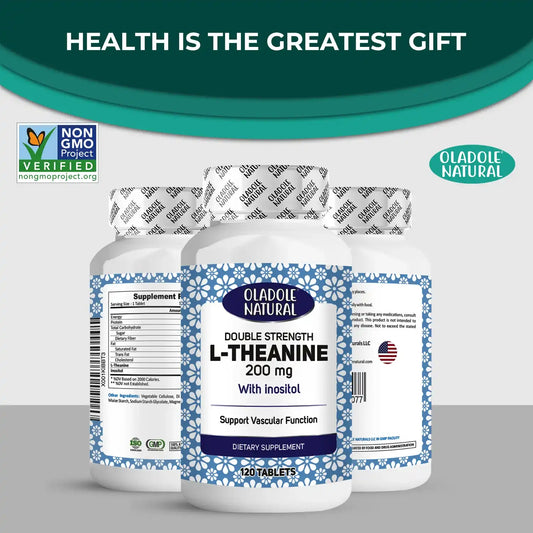 Oladole Natural L-Theanine 200Mg Double Strength with Inositol 120 Tablets