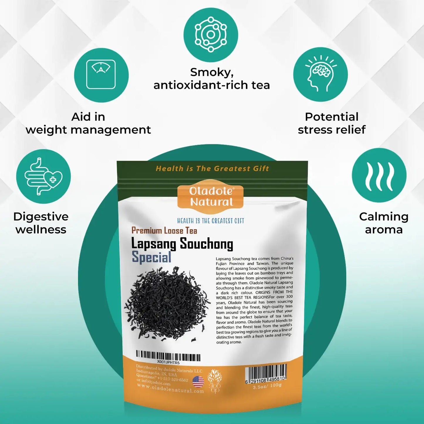 Oladole Natural Lapsang Souchong Black Loose Tea 100g