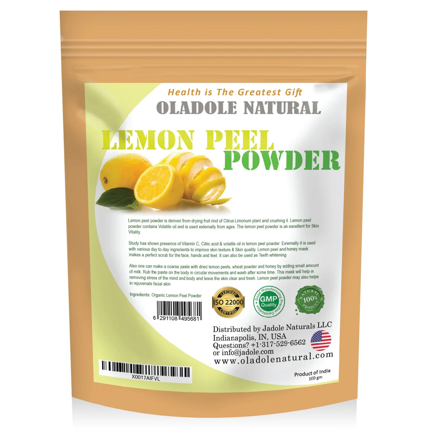 Oladole Natural Lemon Peel Powder 100g