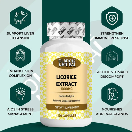 Oladole Natural Licorice Root - 1000mg (120 Capsules)